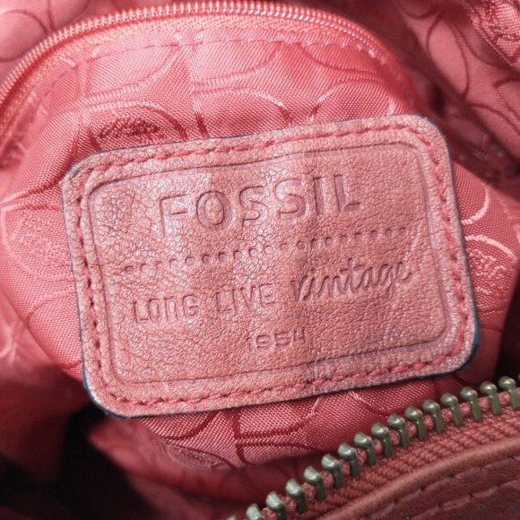 FOSSIL LONG LIVE VINTAGE RED HOBO BAG - Picture 8 of 16